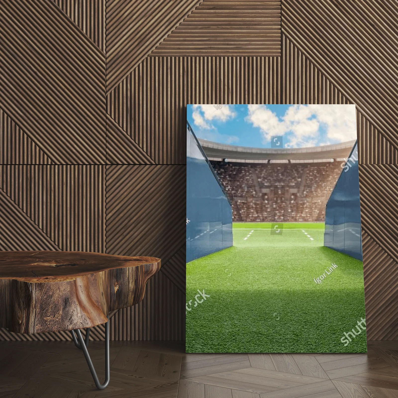 Emocjonujący stadion w głębokich odcieniach