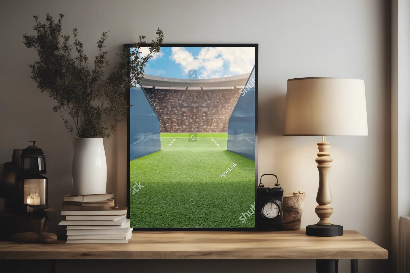 Emocjonujący stadion w głębokich odcieniach