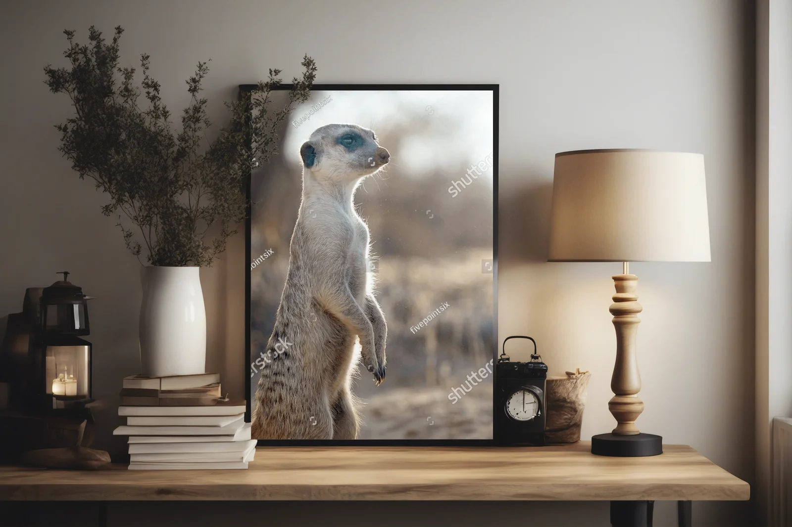 Urokliwe meerkaty w panoramie Kalahari