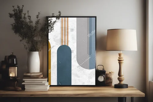 Nowoczesna minimalistyczna murale w geometrycznych kształtach