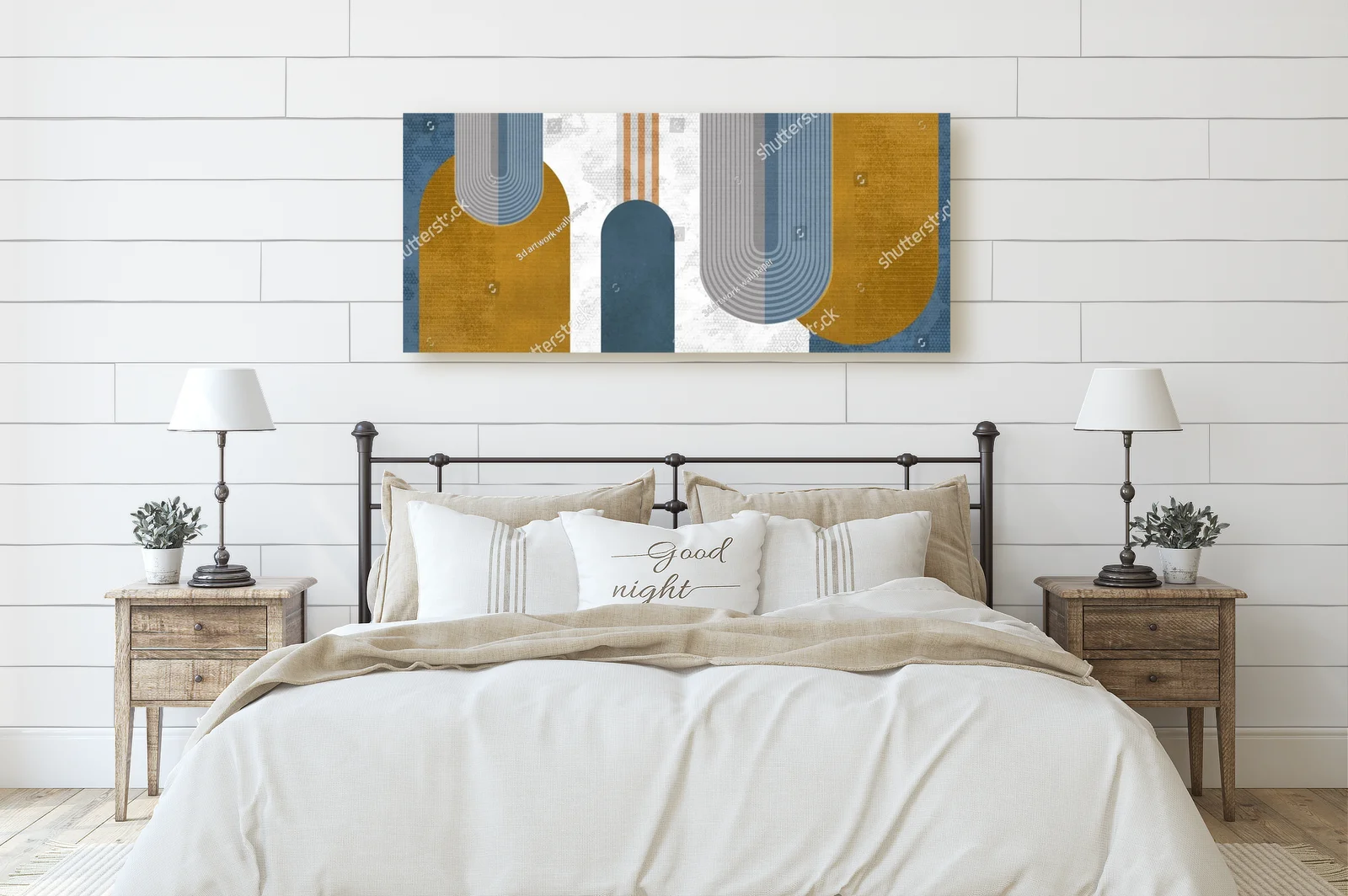 Nowoczesna minimalistyczna murale w geometrycznych kształtach