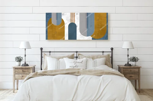 Nowoczesna minimalistyczna murale w geometrycznych kształtach