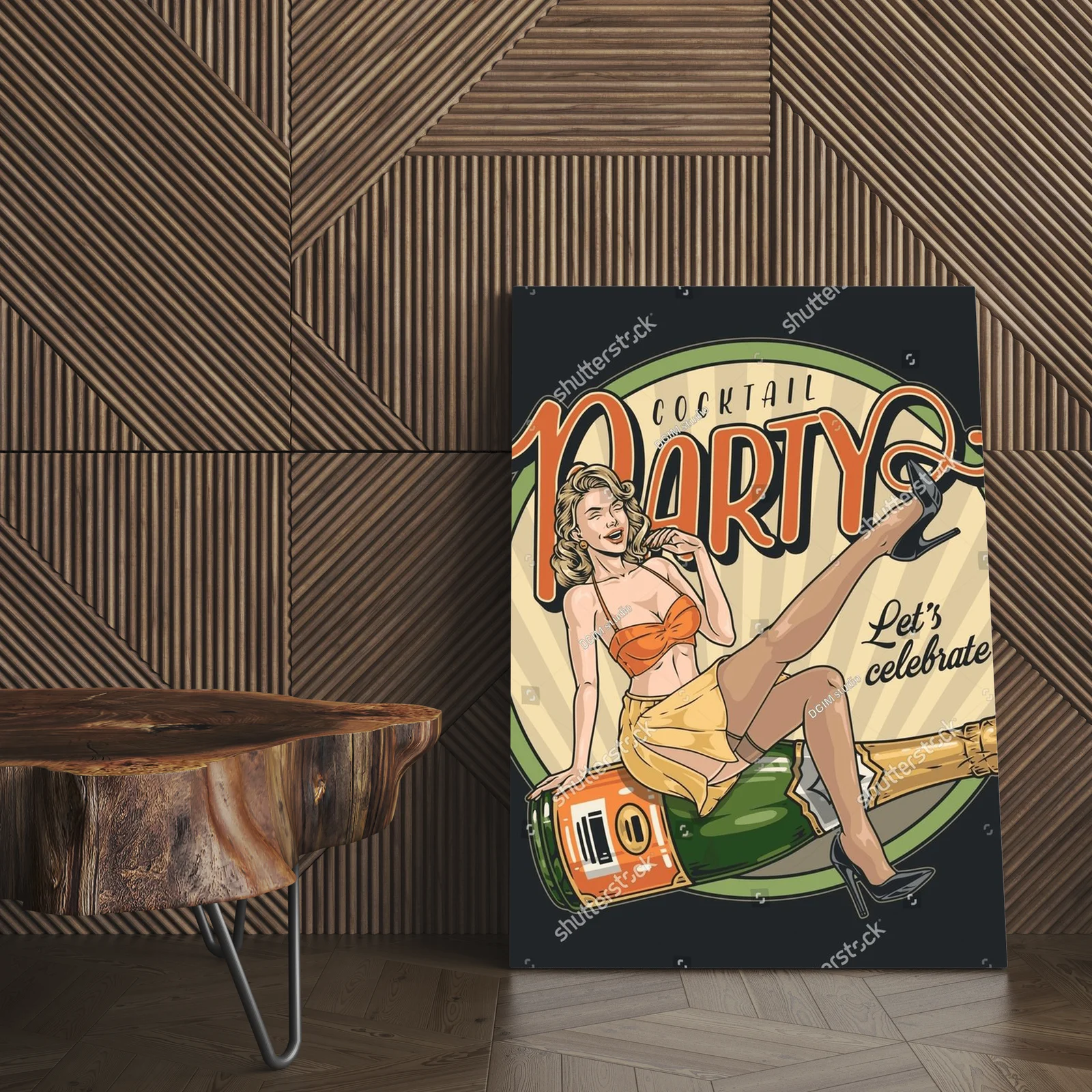 Kolorowy vintage plakat koktajlowy