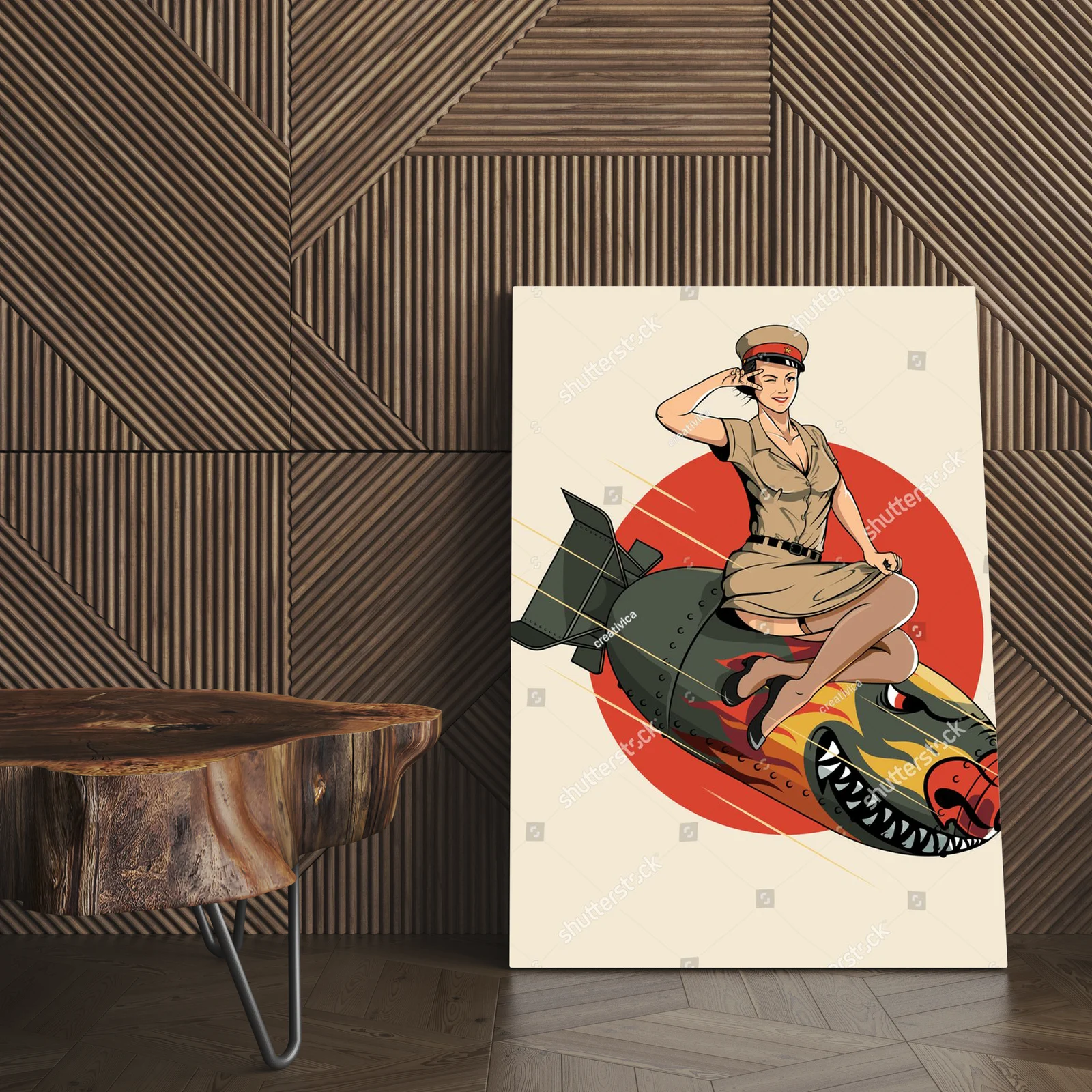Retro wojenne inspiracje z azjatycką dziewczyną