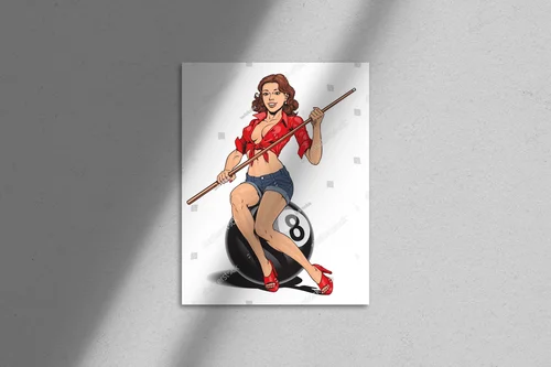 Pin Up Girl w Billiardowej Aranżacji