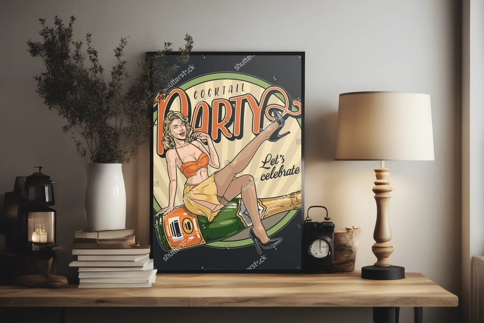 Kolorowy vintage plakat koktajlowy