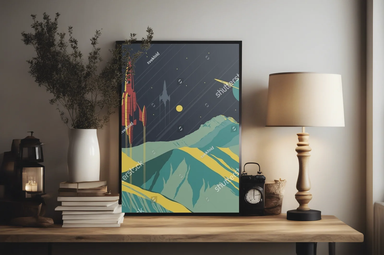 Kosmiczna podróż w retro futurystycznym stylu