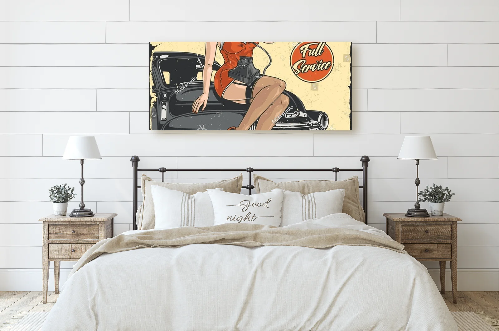 Wielobarwna vintage ilustracja z mechanikiem