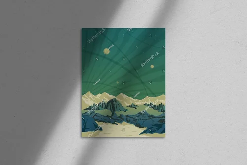 Fantastyczny krajobraz obcych planet w stonowanych barwach