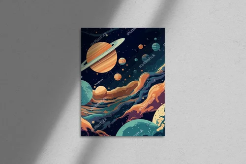 Kosmiczna podróż w retro stylu: ilustracje planet