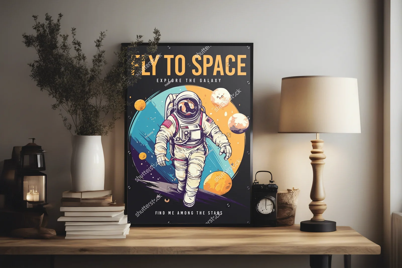 Kosmiczny astronom w retro stylu