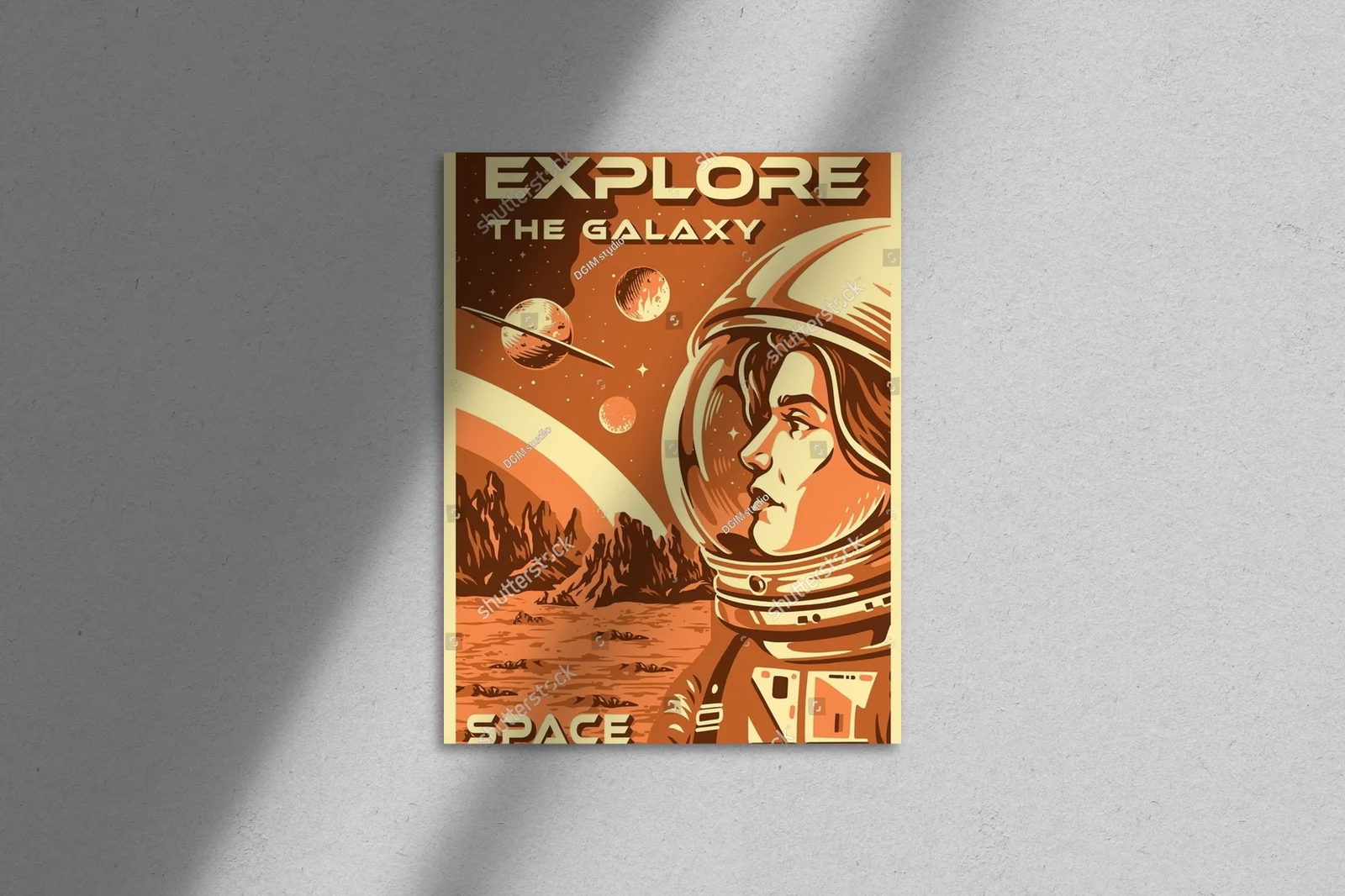 Kobiecy astronauta na tle galaktycznych marzeń
