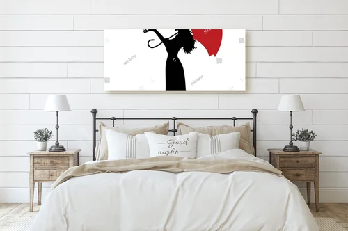 Elegancka sylwetka dziewczynki z parasolką