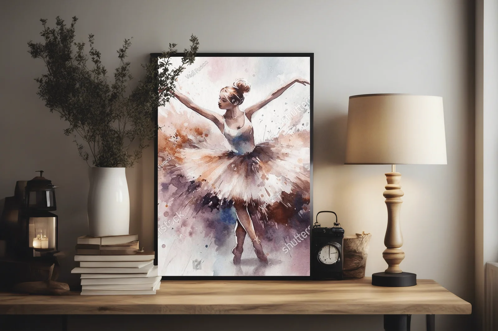 Balerina tańcząca w harmonijnych pastelowych odcieniach
