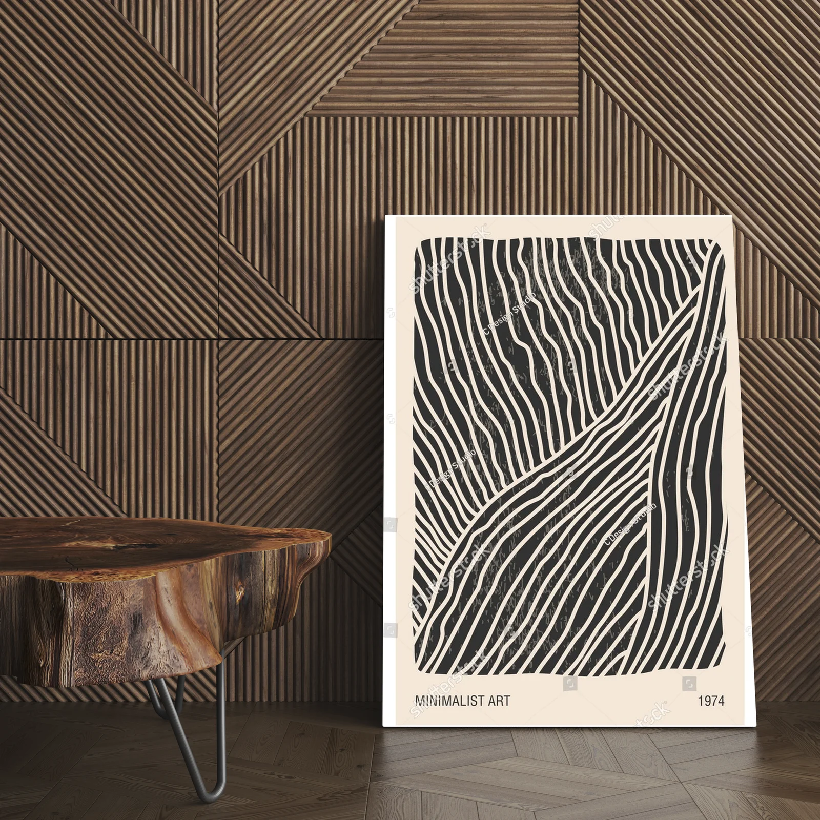 Geometriczna kompozycja linii w pastelowych odcieniach