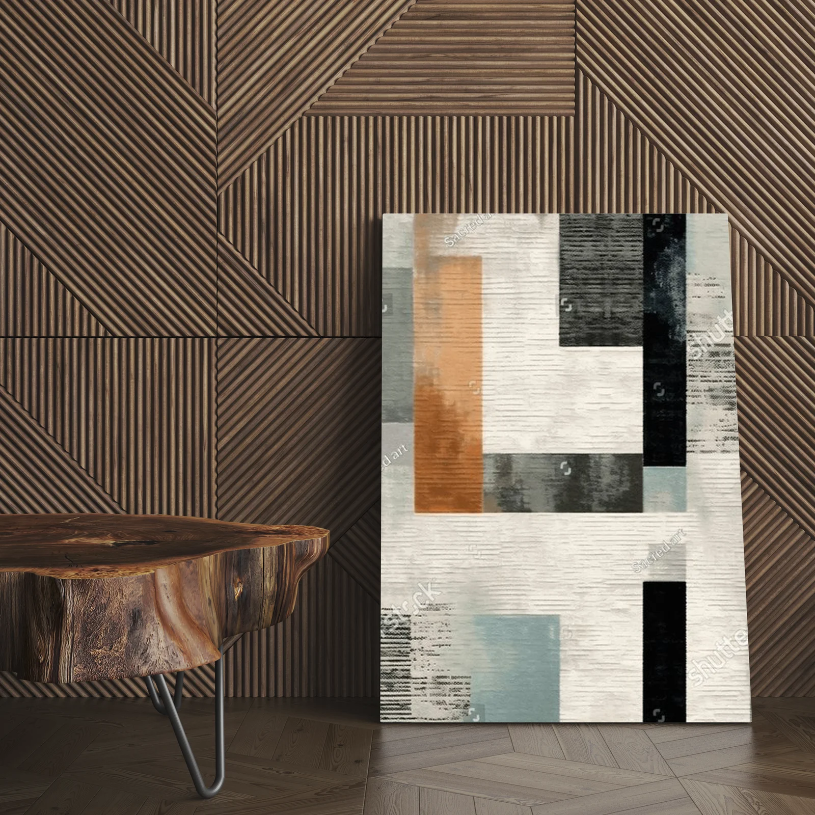 Abstrakcyjne geometryczne arcydzieło w pastelowych odcieniach