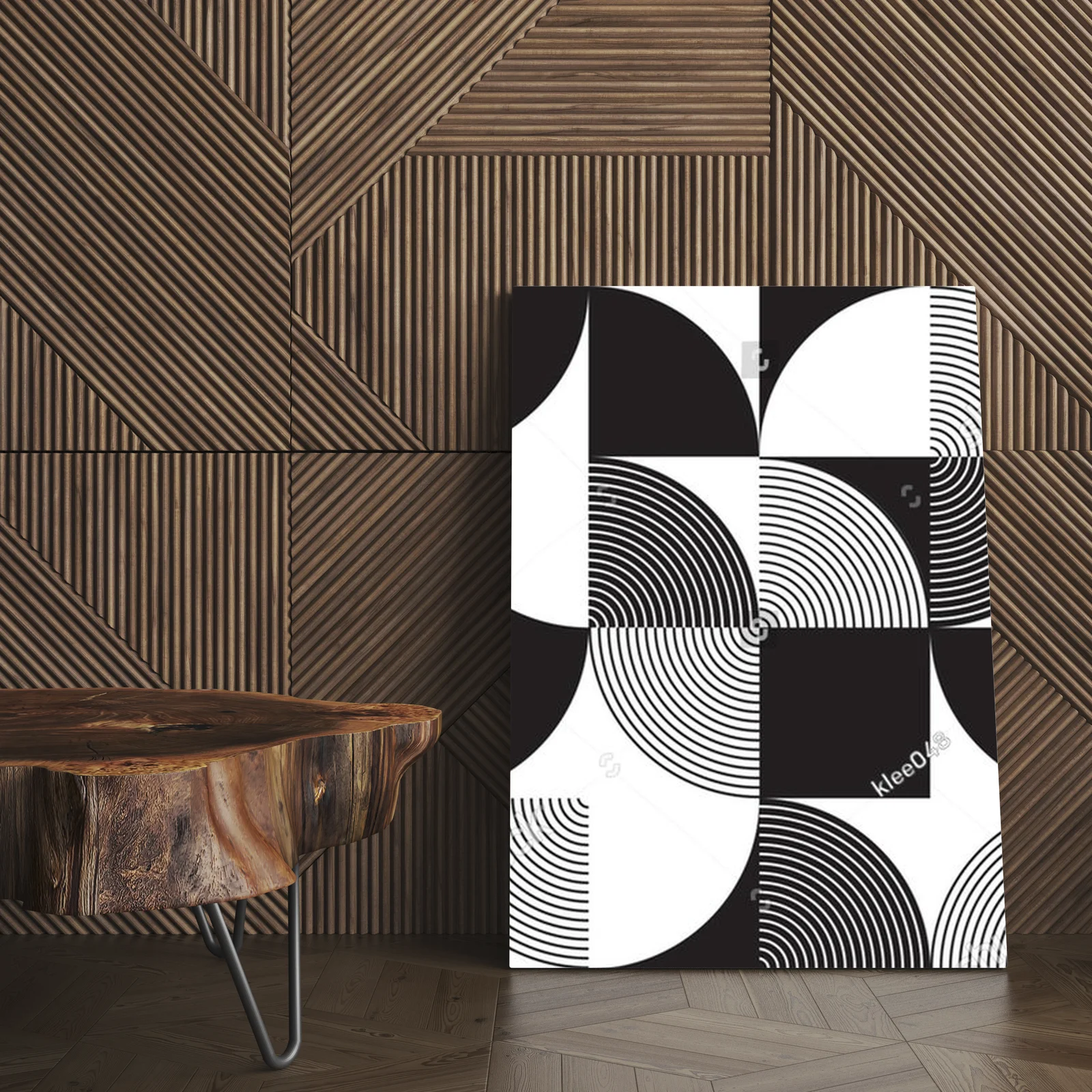Abstrakcyjne geometryczne kształty w bieli i czerni