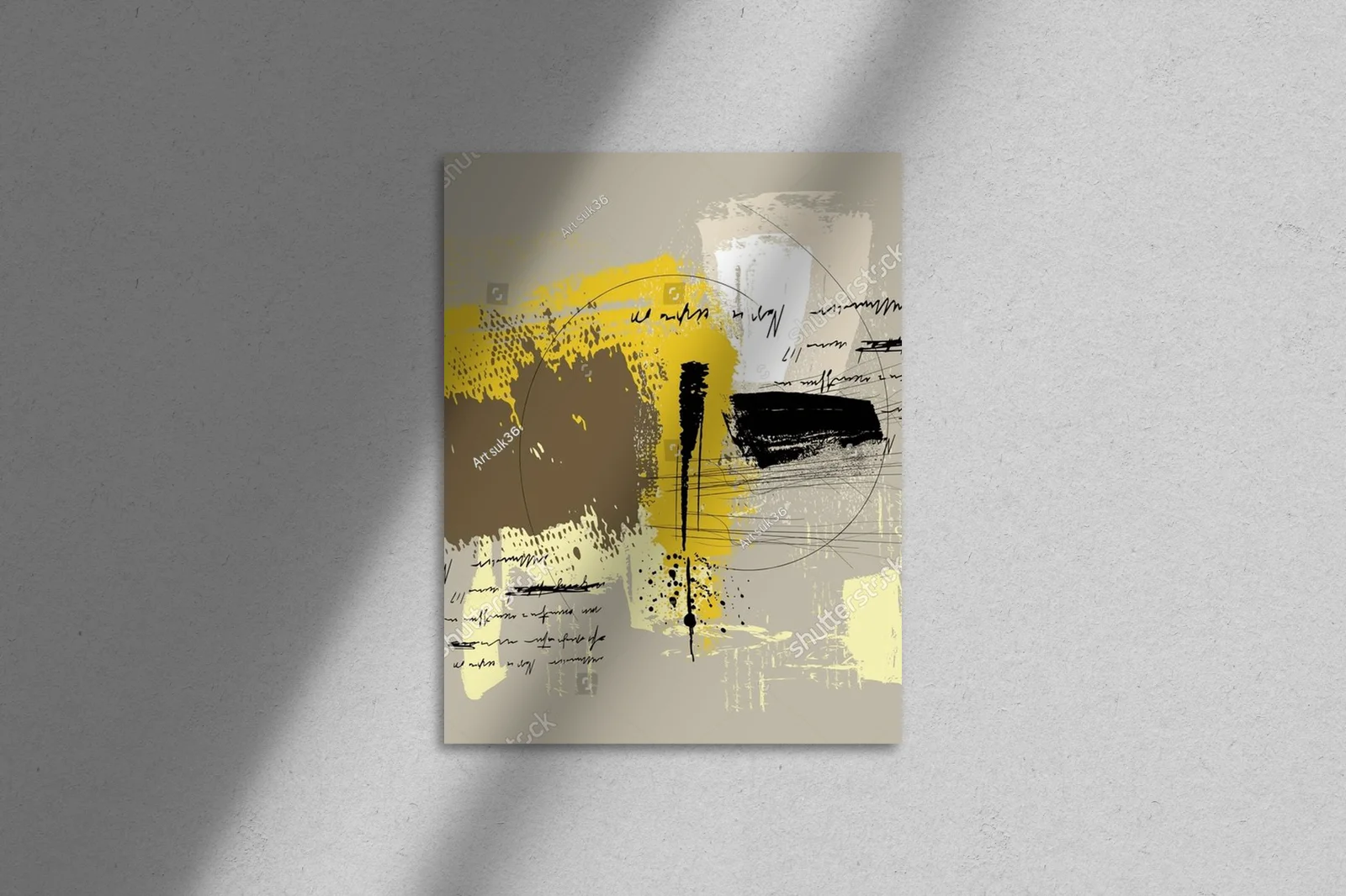 Abstract oil painting in serene earthy tones