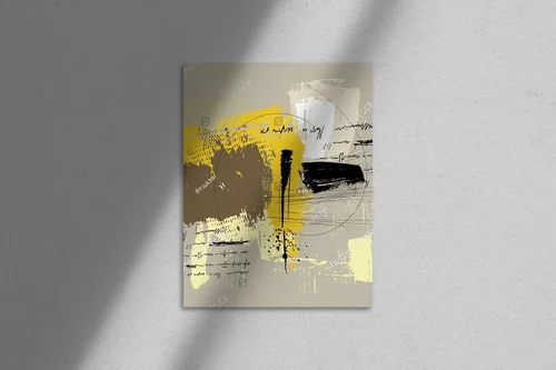 Abstract oil painting in serene earthy tones