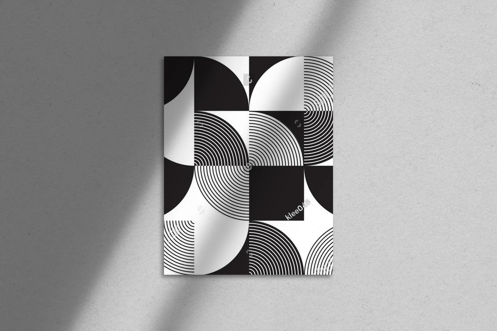 Abstrakcyjne geometryczne kształty w bieli i czerni