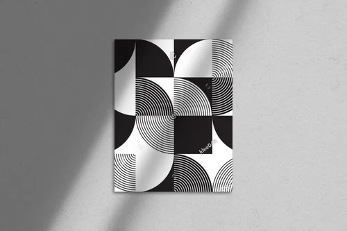 Abstrakcyjne geometryczne kształty w bieli i czerni