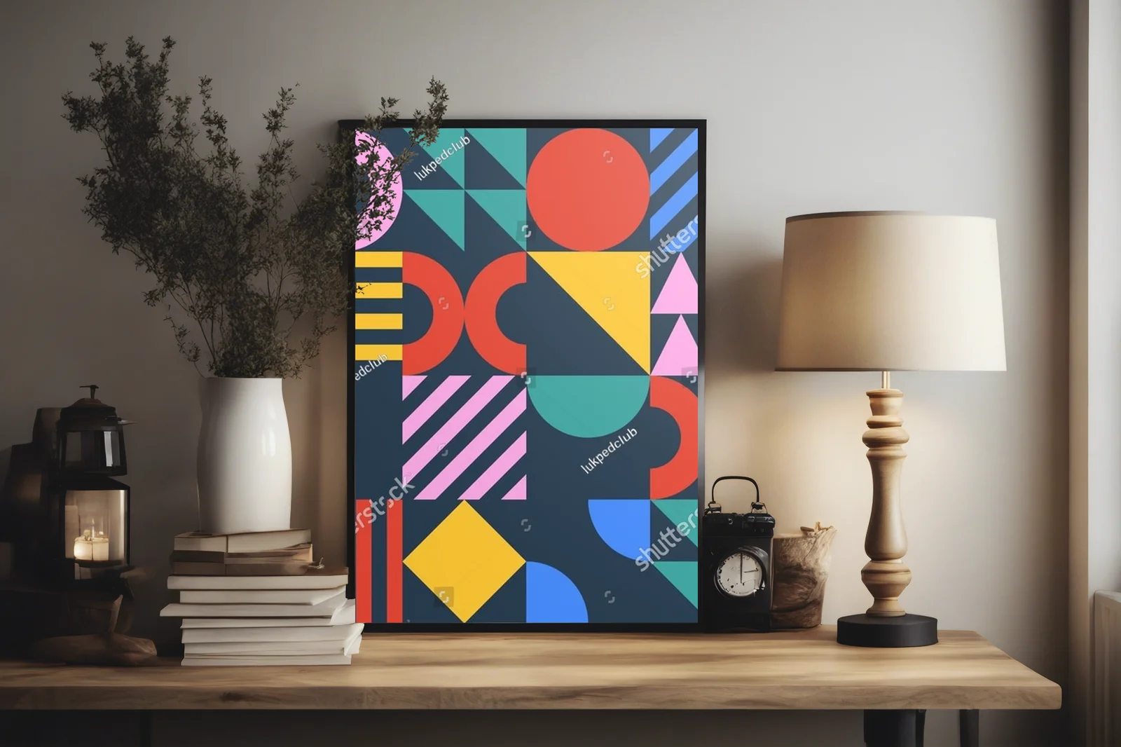 Geometryczne tło w odcieniach głębokiego błękitu