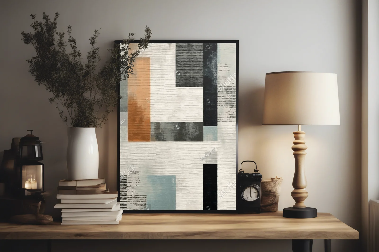 Abstrakcyjne geometryczne arcydzieło w pastelowych odcieniach