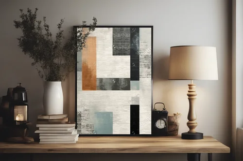 Abstrakcyjne geometryczne arcydzieło w pastelowych odcieniach