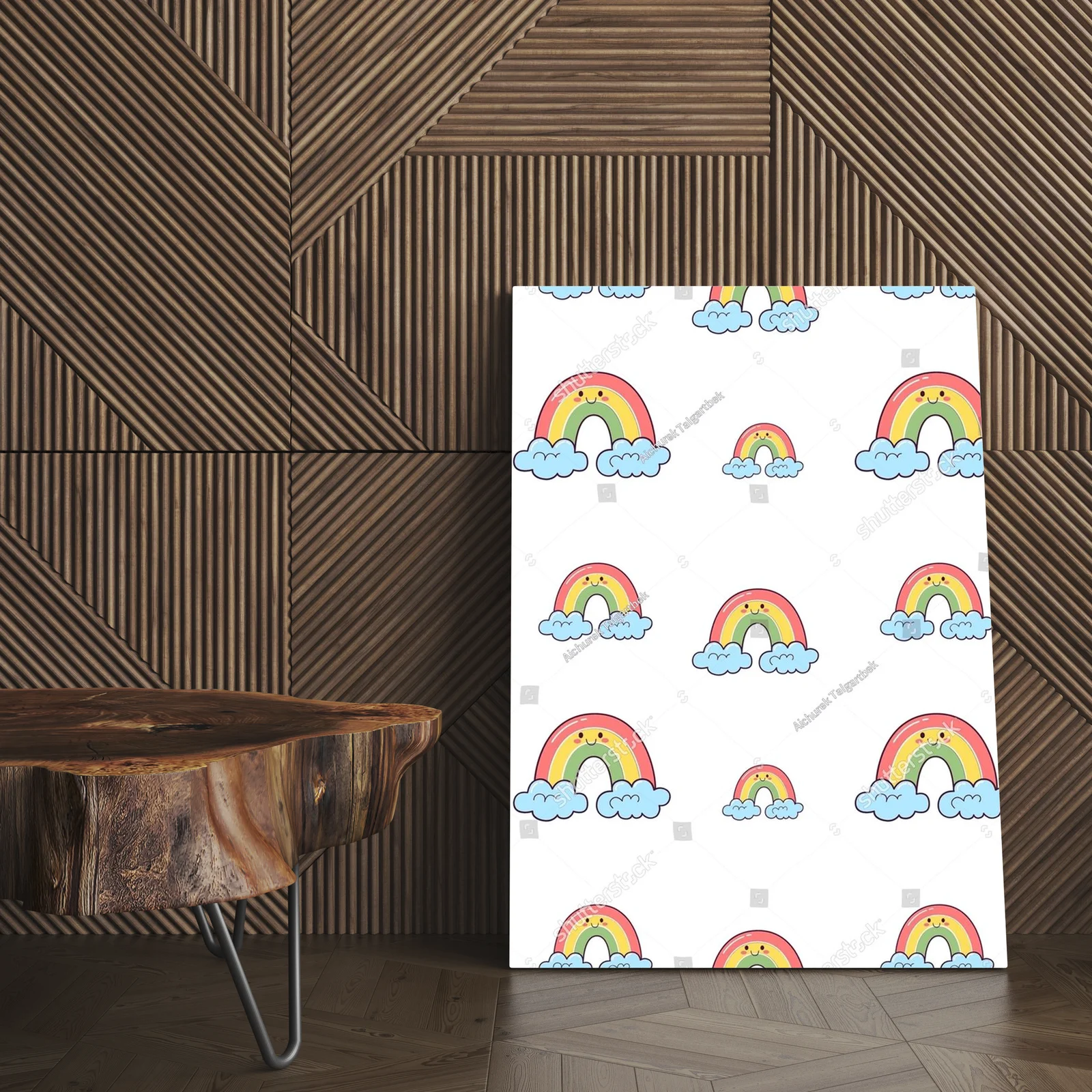 Kawaii tęczowe przygody na białym tle