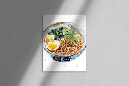 Ramen w akwarelowym stylu – smak Japonii