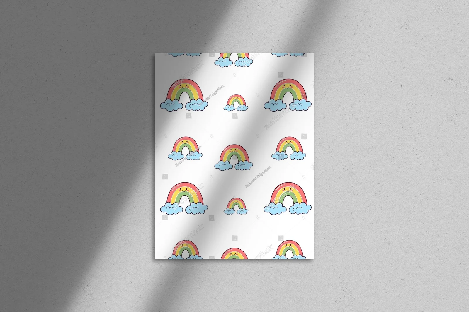 Kawaii tęczowe przygody na białym tle