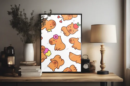 Radosne kapibary w uroczej aranżacji graficznej