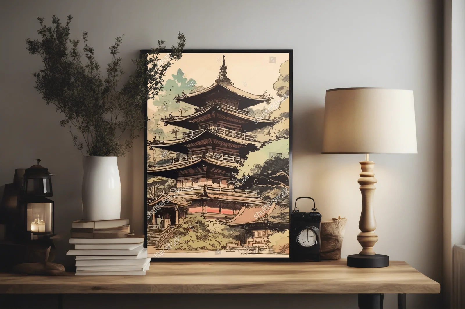 Wspaniała pagoda letnia w leśnej scenerii