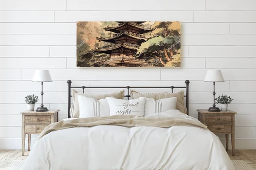 Wspaniała pagoda letnia w leśnej scenerii