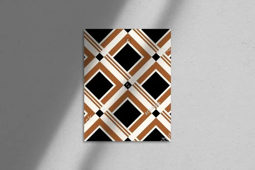Abstrakcyjne geometryczne motywy w czerni i miedzi