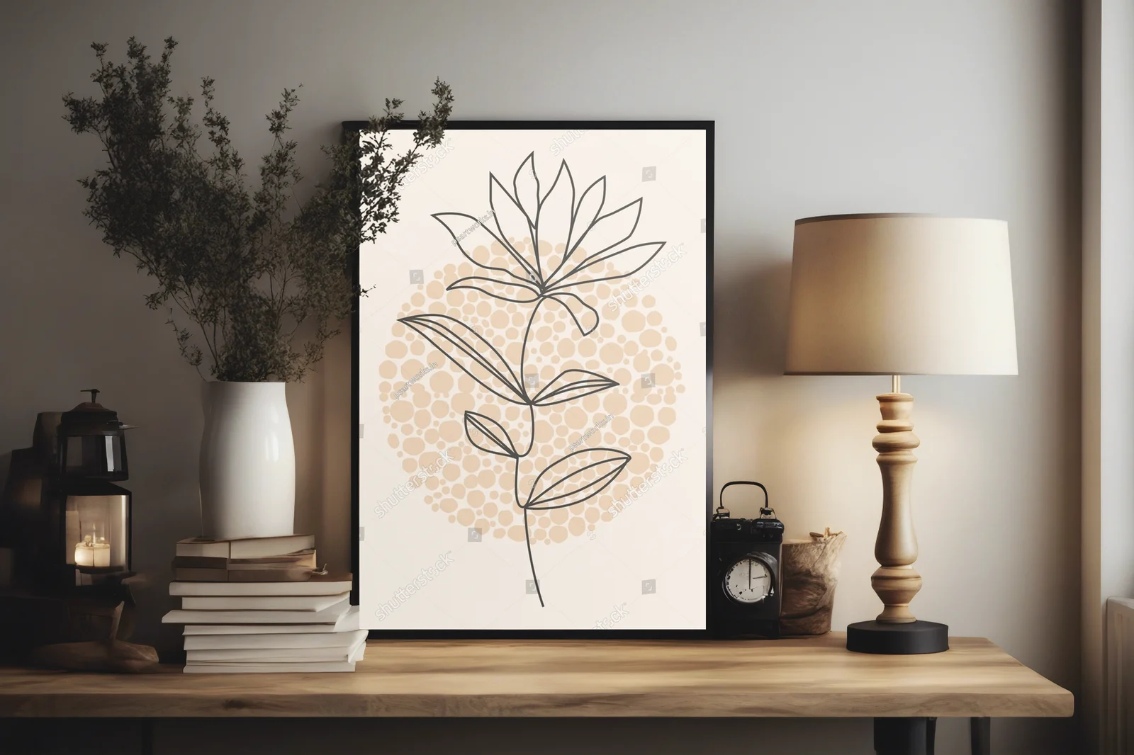 Minimalistyczna botaniczna kompozycja pełna harmonii