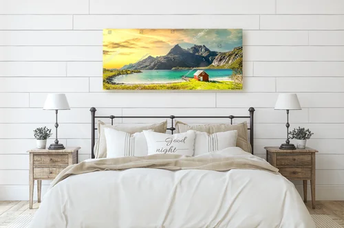 Idylliczny Trollfjord w pięknych pastelach