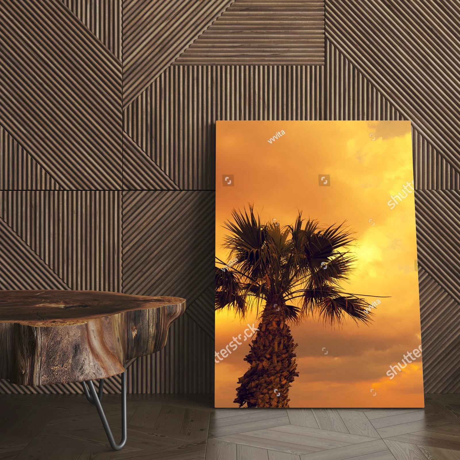Tropikalna magia palm w złotej scenerii