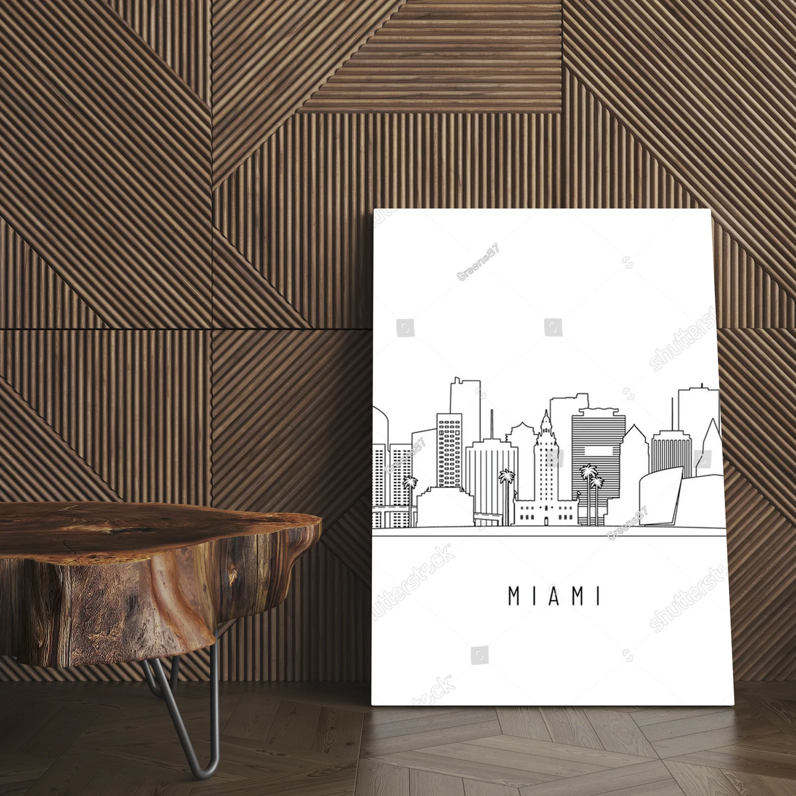 Zjawiskowa Panorama Miami w Liniowym Stylu