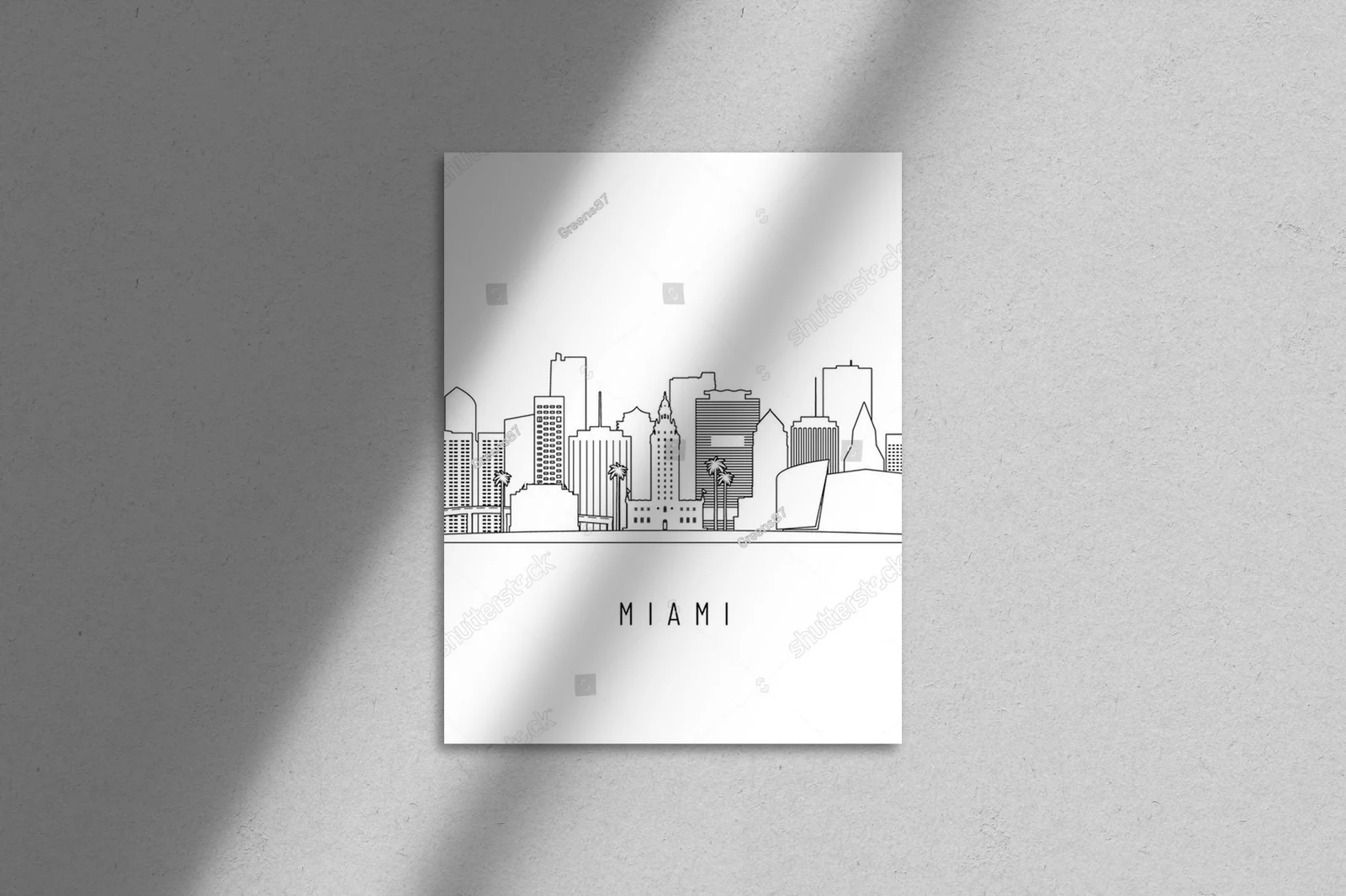 Zjawiskowa Panorama Miami w Liniowym Stylu