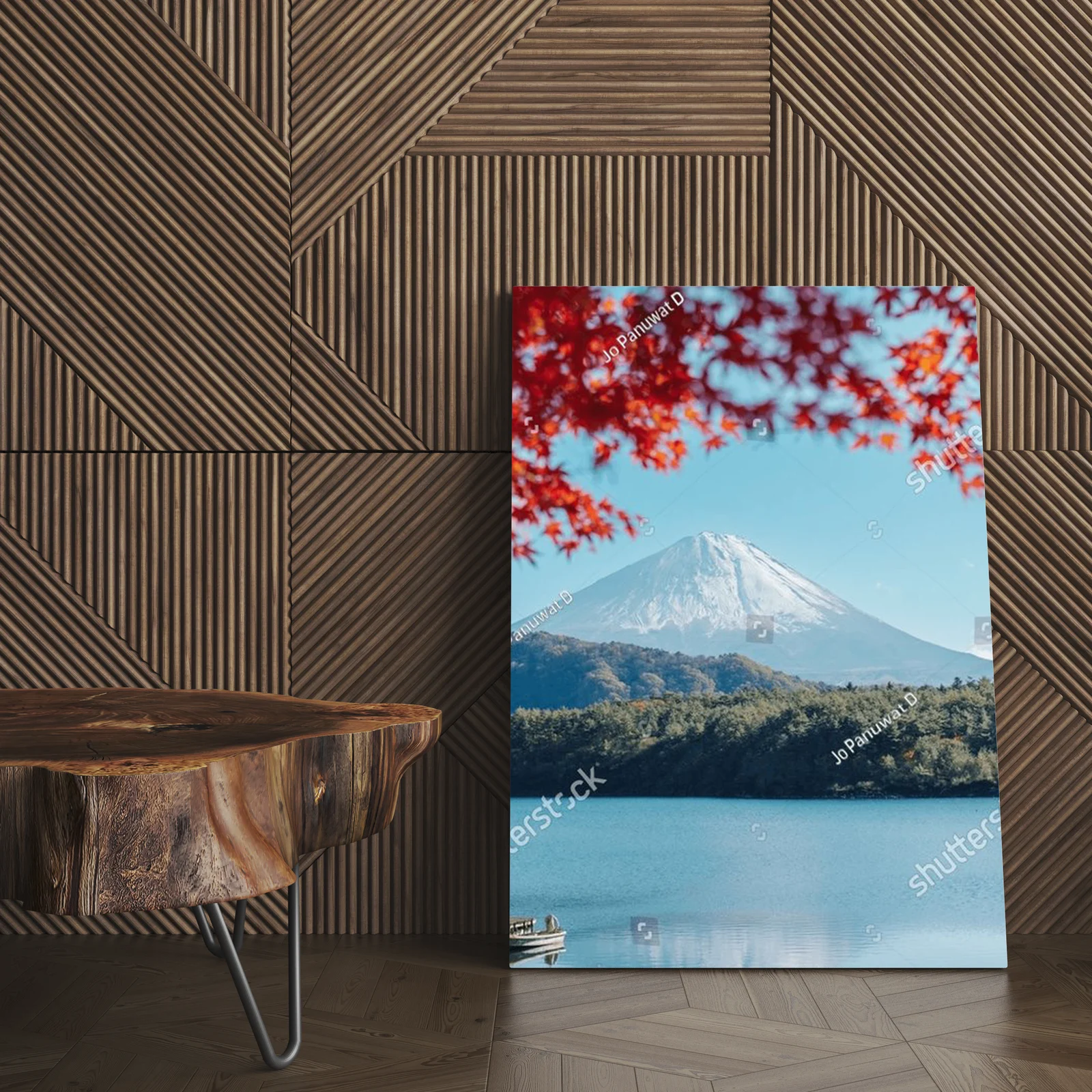 Majestatyczny widok na Fuji w autumnalnej scenerii