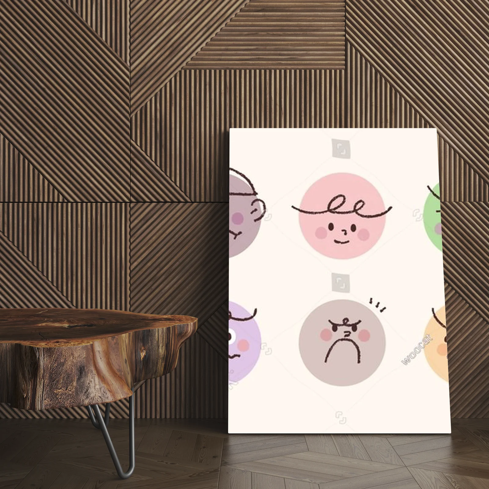 Urocze ikony emocji w pastelowych odcieniach