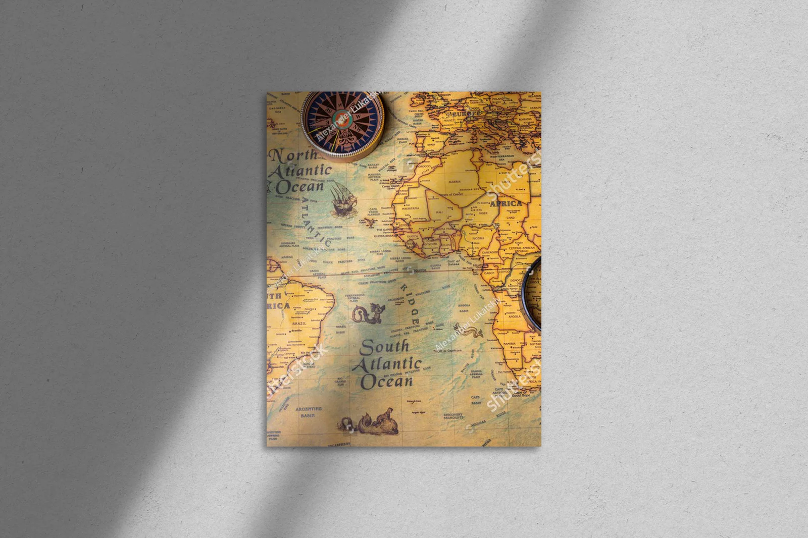 Oldschoolowa mapa świata w nostalgicznych barwach