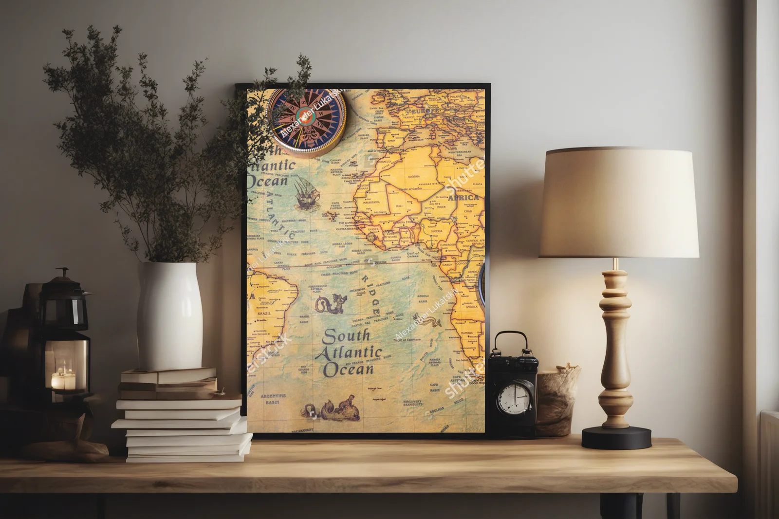 Oldschoolowa mapa świata w nostalgicznych barwach