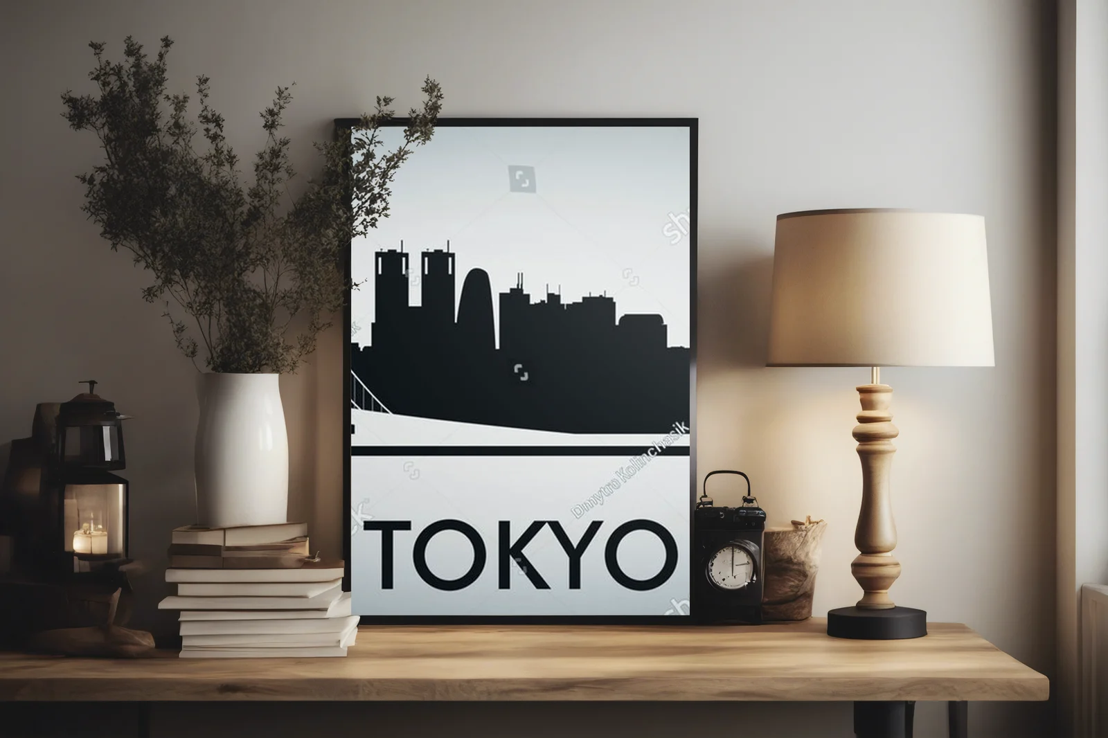 Nowoczesna panorama Tokyo w odcieniach głębokiego nieba