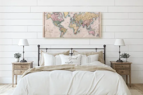 Antyczna mapa świata w eleganckiej kolorystyce