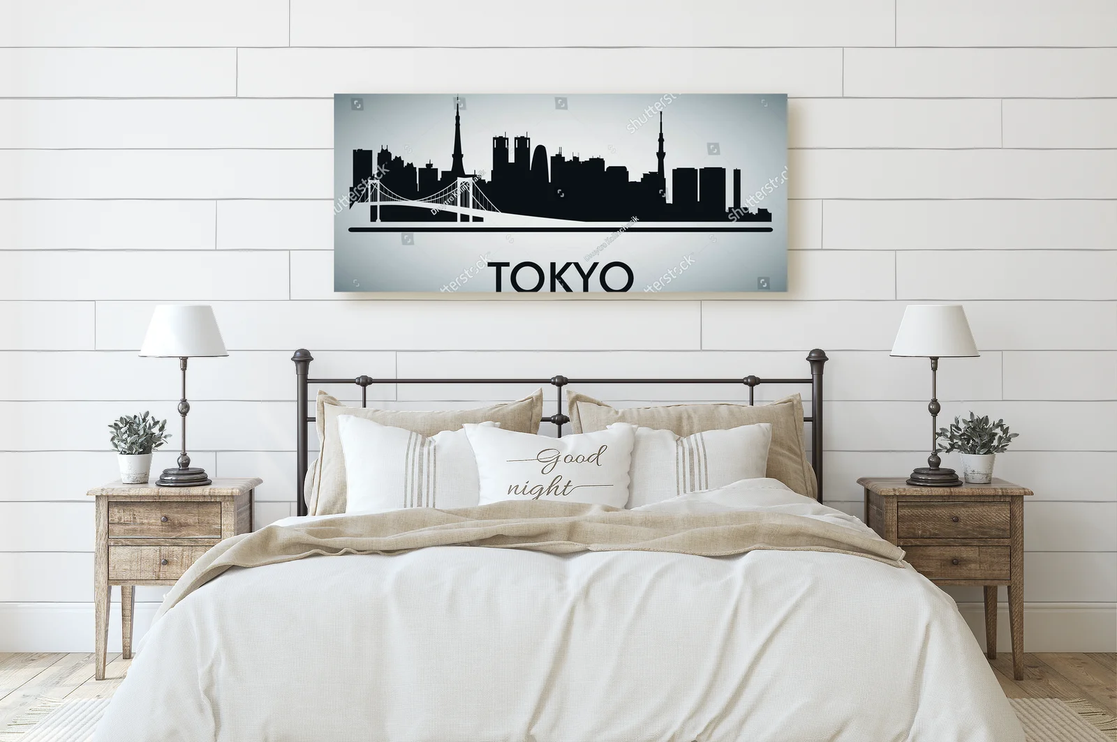 Nowoczesna panorama Tokyo w odcieniach głębokiego nieba