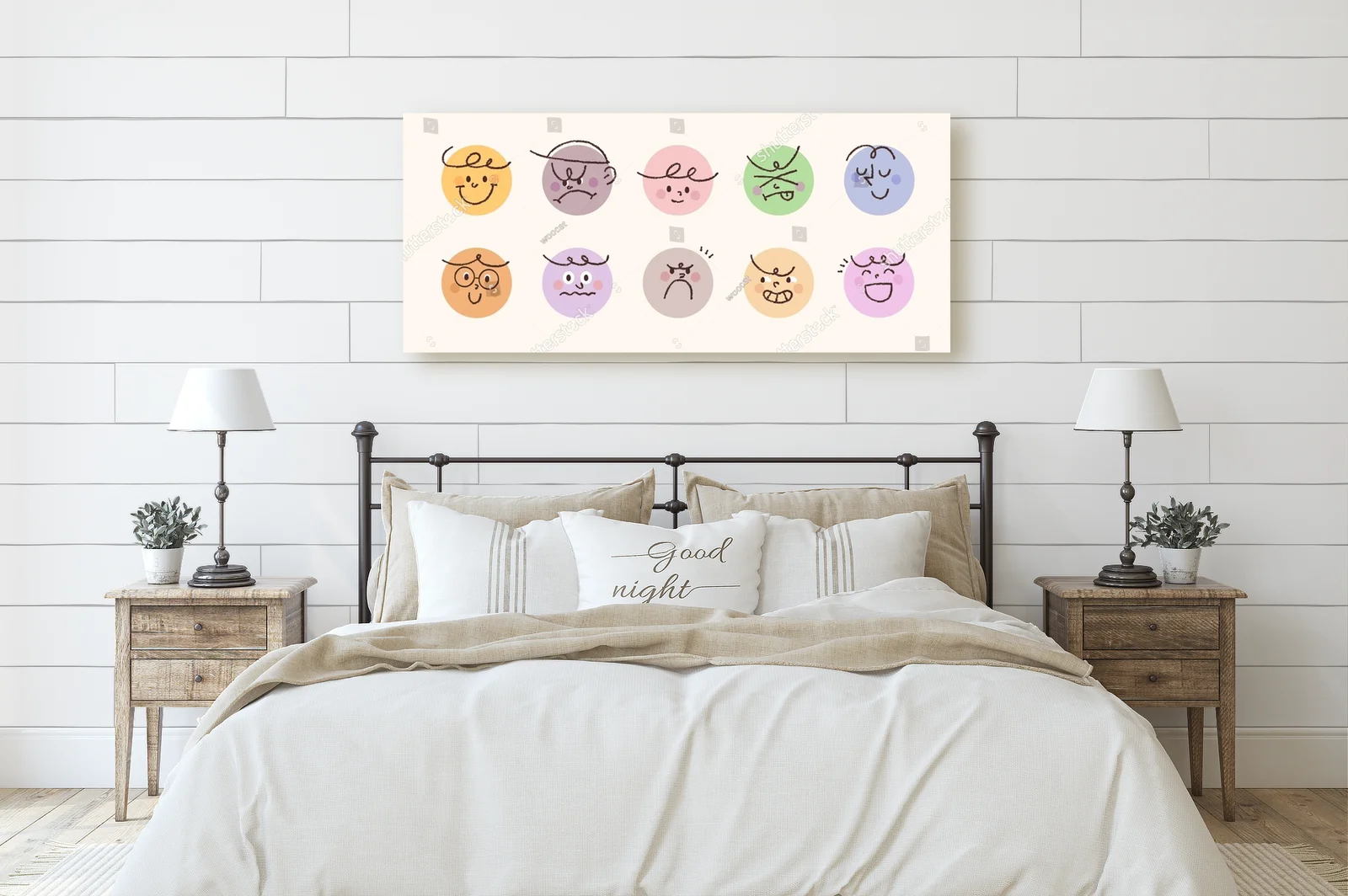 Urocze ikony emocji w pastelowych odcieniach