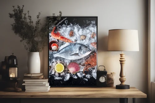Fresco morski w głębokiej czerni