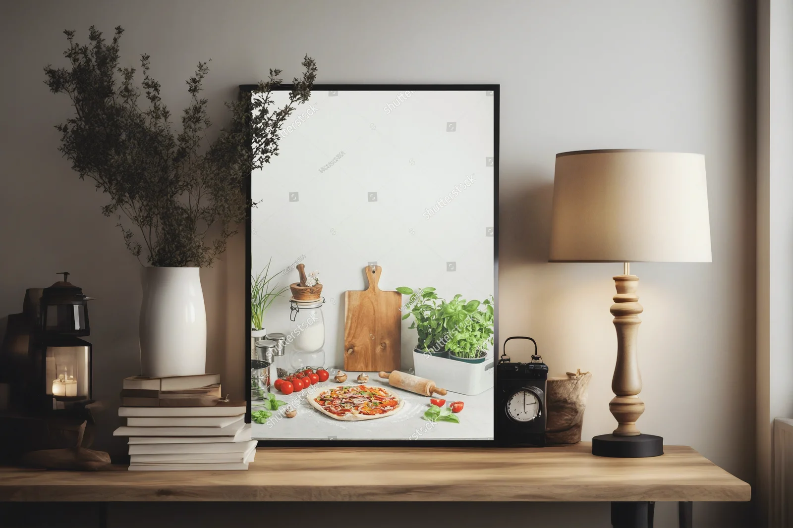 Domowa pizza z aromatycznymi dodatkami